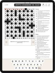 Cryptic Crossword on iPad